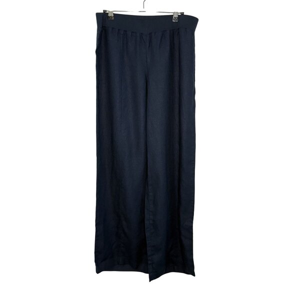 NWT J. Jill Love Linen Navy Blue Wide-Leg Pants, S - Picture 1 of 10